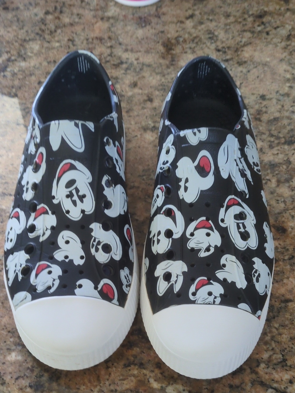 Disney Native Mickey Mouse All Over Print Black & White Jefferson slip-on shoes